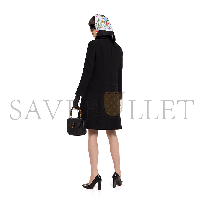 GUCCI WOOL NATTÉ COAT WITH DOUBLE G BUTTON 860471 GUCCI WOOL NATTÉ COAT WITH DOUBLE G BUTTON 860471